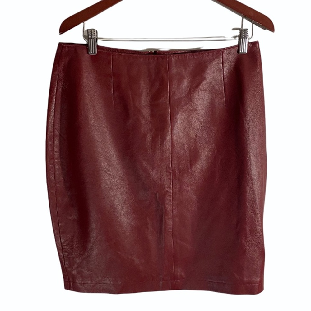 Vintage Red Leather Skirt